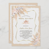 Charm Pampas Grass Orchid Rozen Bridal Tea  Kaart (Voorkant / Achterkant)