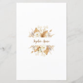 Charm Pampas Grass Witte Bloemen Verjaardagsmenu (Achterkant)