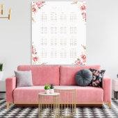 Charm Peach Peonies Pink Seating Chart Canvas Afdruk (Insitu (Woonkamer))