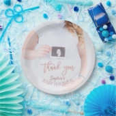 Charm Photo Baby shower Roos Gold Hartelijk dank Papieren Bordje (Feest)