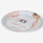 Charm Photo Baby shower Roos Gold Hartelijk dank Papieren Bordje (Gekanteld)