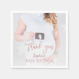 Charm Photo Baby shower Roos Gold Hartelijk dank Servet