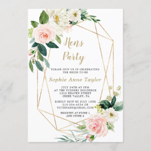 Charm Pink Bloem Roze Goud Bachelorette Weekend Kaart
