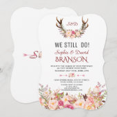 Charm Pink Blush Bloemgewei WE NOG STEEDS DOEN Kaart (Voorkant / Achterkant)