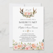 Charm Pink Blush Bloemrijke Geweien Bruidsfeest Kaart (Voorkant)