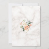 Charm Pink Blush Cream Floral Marble Gold Baptisme Kaart (Achterkant)