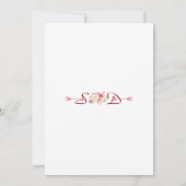 Charm Pink Blush Floral Antlers Rehearsal Dinner Kaart (Achterkant)