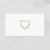Charm Pink Blush Floral Antlers Weddenschap Websit Visitekaartje (Achterkant)