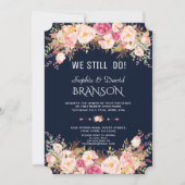 Charm Pink Blush Floral Dark Blue WE NOG STEEDS DO Kaart (Voorkant)