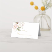 Charm Pink Blush Floral Gold Lijst Table Number Plaatskaartje (Achterkant)