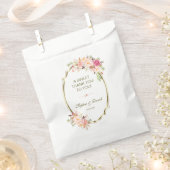Charm Pink Blush Floral Gold Lijst Wedding Bedankzakje (Geknipt)