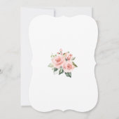 Charm Pink Blush Flowers Gold Lijst Weddenschap Kaart (Achterkant)