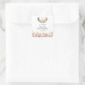 Charm Pink Blush Flowers Monogram Weddenschap Vierkante Sticker (Tas)