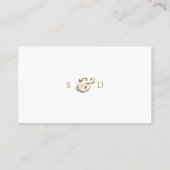 Charm Pink Blush Gold Floral Wedding Website Visitekaartje (Achterkant)