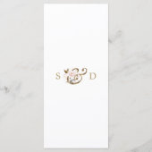 Charm Pink Blush Gold Flowers Monogram Weddenschap Menu (Achterkant)