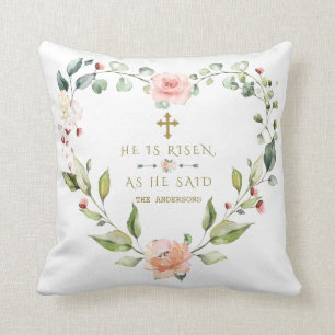 Charm Pink Blush Heart Floral Hij is razendsnel Kussen