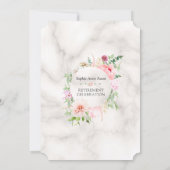 Charm Pink Blush Peonies Gold Retirement Party Kaart (Achterkant)
