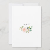 Charm Pink Blush White Flowers Gold Wedding Kaart (Achterkant)