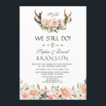 Charm Pink Cream Floral Antlers WE DOEN NOG NIET Kaart<br><div class="desc">Rustic Pink Blush Cream Blush Floral Antlers Monogram kaartontwerp met prachtige waterverf florale bouquets, pijlen met hart en bloemenbouquet als tussenpersoon; achteraan dezelfde elegante waterverf floral bouquet. Het gebruik personaliseert hulpmiddel om uw info toe te voegen. U kunt lettertypen, kleuren wijzigen. Ga voor overeenkomende objecten naar het Collectie Blush Cream...</div>