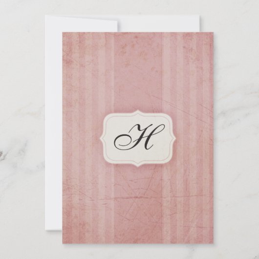  Charm Pink Monogram Weddenschappen Kaart (Achterkant)