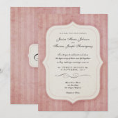  Charm Pink Monogram Weddenschappen Kaart (Voorkant / Achterkant)