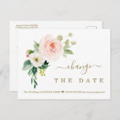 Charm Pink White Flowers Weddenschap uitgesteld Briefkaart (Voorkant / Achterkant)