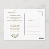 Charm Pink White Flowers Weddenschap uitgesteld Briefkaart (Achterkant)