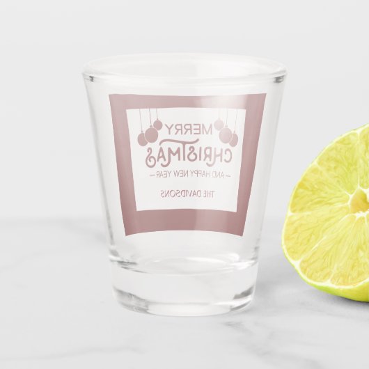 Charm Prettig Kerstfeest en Gelukkig Nieuwjaar Mon Shot Glas (Achterkant)