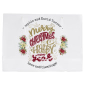 Charm Prettig Kerstfeest Gelukkig Nieuwjaar Typogr Groot Cadeauzakje (Achterkant)