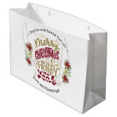 Charm Prettig Kerstfeest Gelukkig Nieuwjaar Typogr Groot Cadeauzakje (Achterkant Gekanteld)