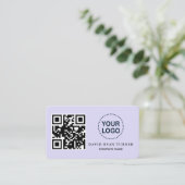 Charm QR-code Zakelijk Logo Lavendel Professioneel Visitekaartje (Staand voorkant)