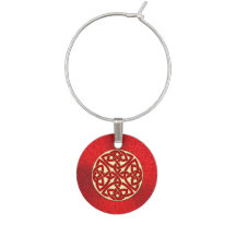Charm: Red and Gold Celtic Knot Wine
