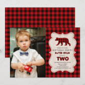 Charm Red Buffalo Lumberjack Foto 2e verjaardag Kaart (Voorkant / Achterkant)