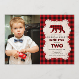 Charm Red Buffalo Lumberjack Foto 2e verjaardag Kaart