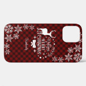 Charm Red Buffalo MERRY CHRISTMAS Monogram Case-Mate iPhone Case (Achterkant (horizontaal))