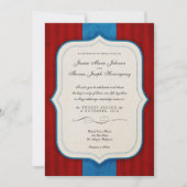  Charm Red en Blue Monogram Weddenschap Kaart (Voorkant)