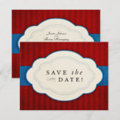  Charm Red, White en Blue Save the Dates Date (Voorkant / Achterkant)