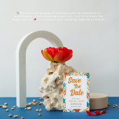 Charm Retro Abstracte Bright Bold Wildflower Save The Date