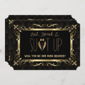 Charm Roaring 20s Goud Art Deco Wees mijn ringdrag Kaart (Voorkant / Achterkant)