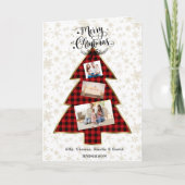 Charm Rood Buffalo Goud Uw Foto Prettig Kerstfeest Kaart (Voorkant)