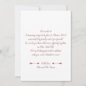 Charm Roos Gold Calligraphy Het is officieel huwel Aankondiging (Achterkant)