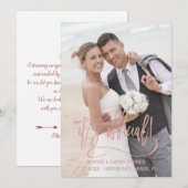 Charm Roos Gold Calligraphy Het is officieel huwel Aankondiging (Voorkant / Achterkant)