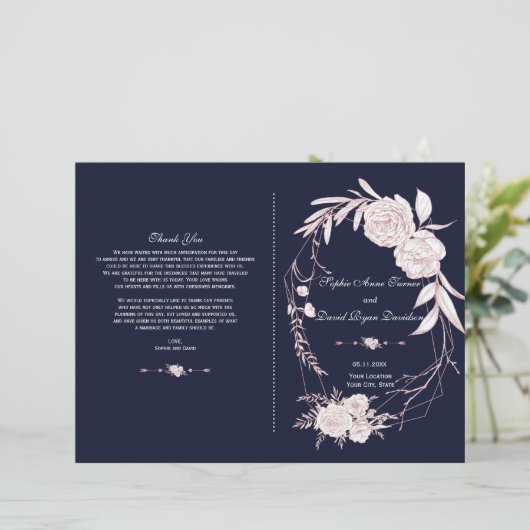 Charm Roos Gold White Flowers Geometric Program (Staand voorkant)