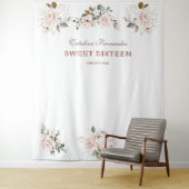 Charm Roze Blush Bloem Roze Goud SWEET 16 Requisie Wandkleed (In situ)