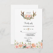 Charm Roze Blush Bloemgewei Trouwring RSVP (Voorkant / Achterkant)