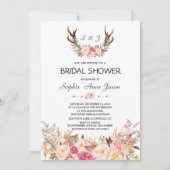 Charm Roze Blush Bloemgewei Vrijgezellenfeest Kaart (Voorkant)