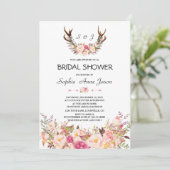 Charm Roze Blush Bloemgewei Vrijgezellenfeest Kaart (Staand voorkant)