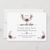 Charm Roze Blush Bloemige Geweien Save The Date (Voorkant)