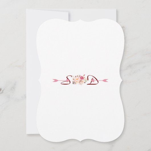 Charm Roze Blush Bloemige Geweien WE ZEGGEN HET NO Kaart (Achterkant)