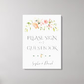 Charm Roze Crème Bloemen Bruiloft Canvas Afdruk (Voorkant)